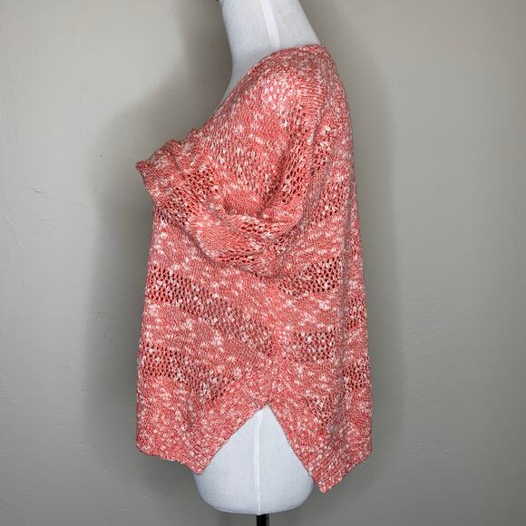 ROXY Orange Textured Cropped Sweater Sz Small - Picture 3 of 9